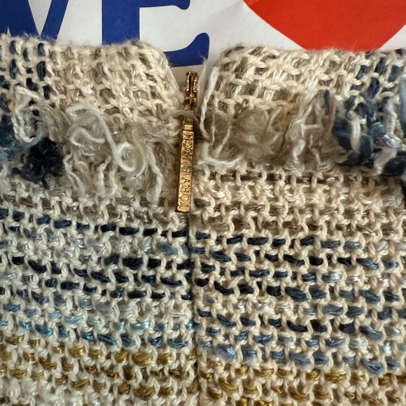 Preppy Quiet Luxury Tory Burch Greer Summer Tweed Work Occasion Dress - Size S - Picture 6 of 11